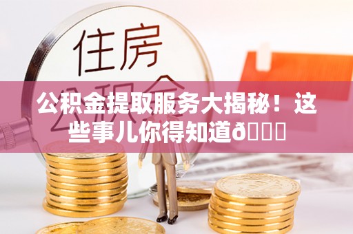 城关公积金提取服务大揭秘！这些事儿你得知道😎